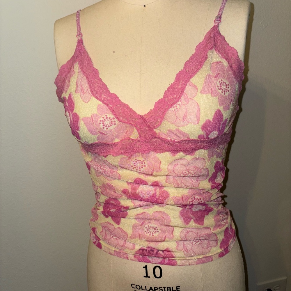 Floral Lace Trim Camisole